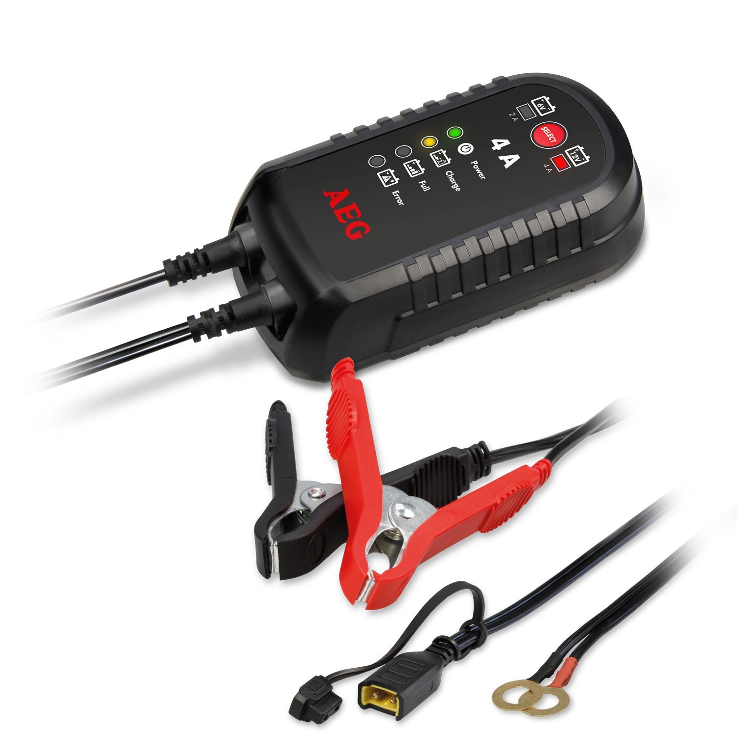 AEG Automotive 97016 Mikroprozessor-Ladegerät LM 4.0 Ampere für 6 und 12 V Batterien, 8-stufig